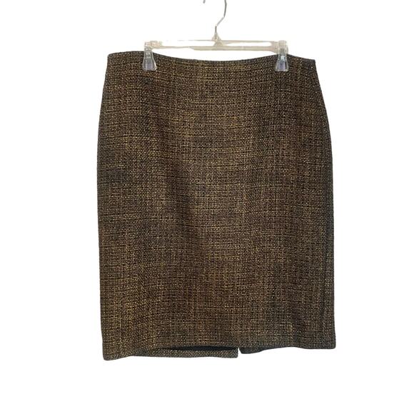 Talbots Dresses & Skirts - Talbot's Gold and Black Tweed Wool Blend Career Pencil Skirt NWT Sz 12